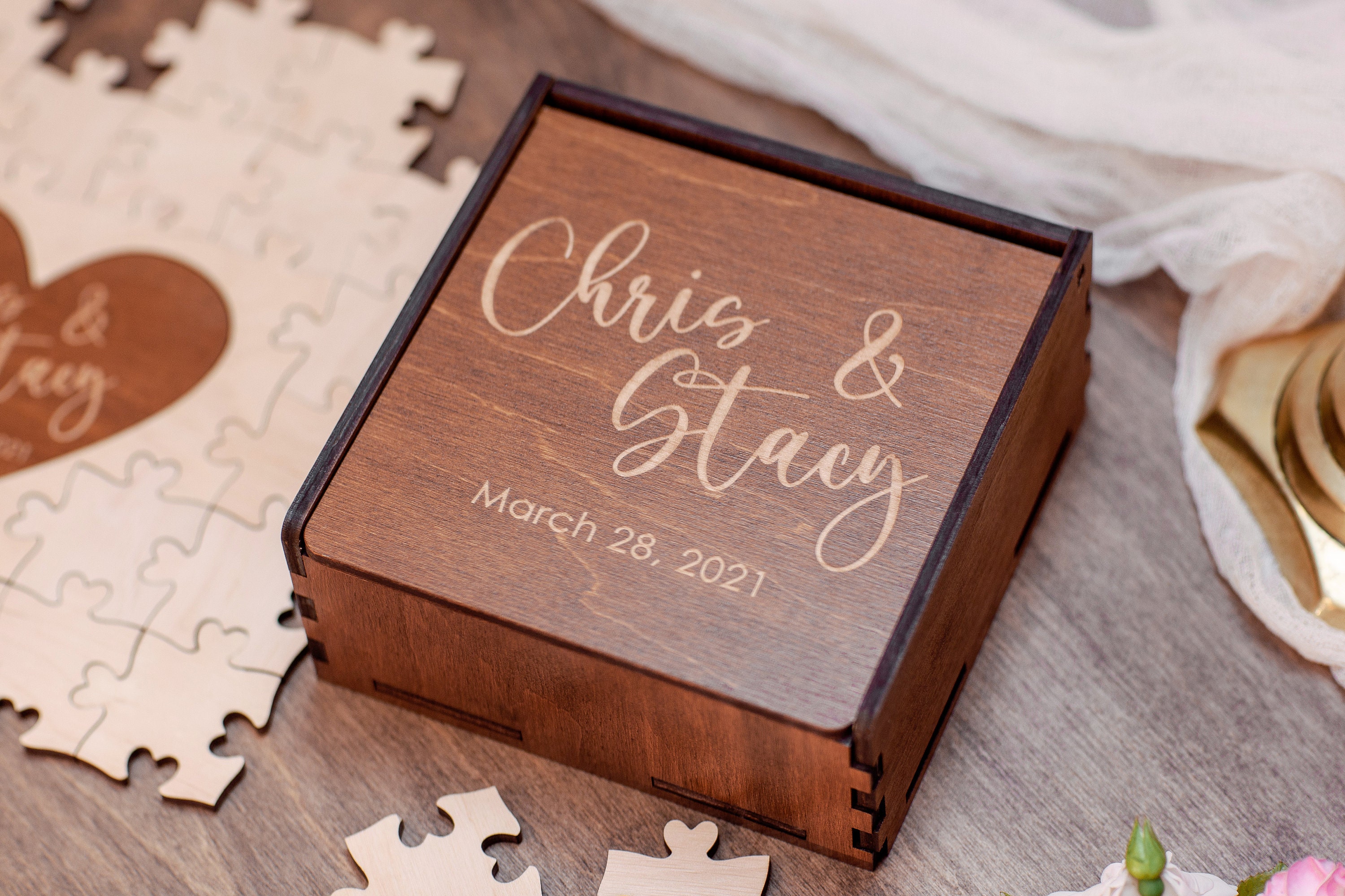 Personalized Puzzle Wedding Guest Book Birthday Party Wooden Puzzle Alternative Wedding Puzzle Guest Book