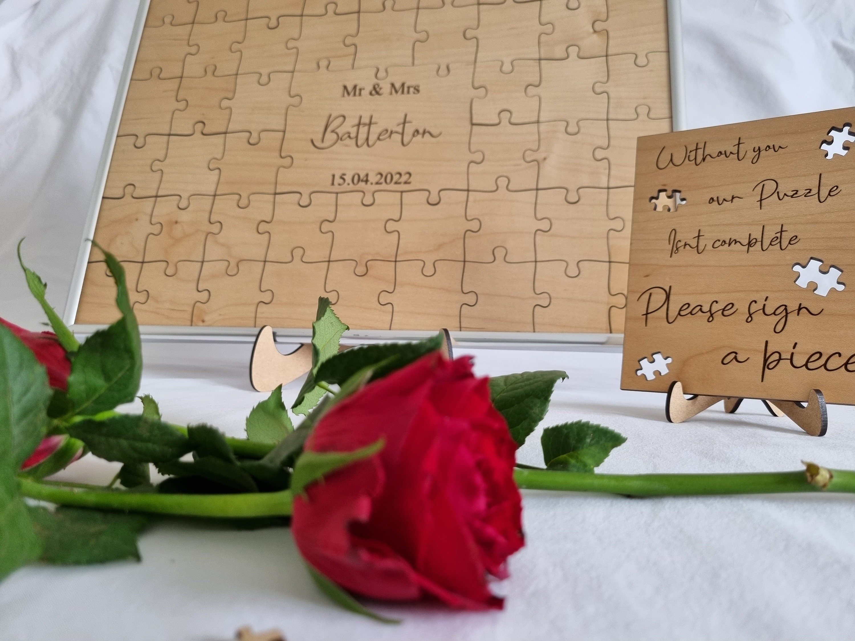 Personalised Guestbook Wooden Jigsaw Puzzle | Unique Guestbook For Wedding | Wooden Jigsaw | Customised Guest book | Alternative Guestbook