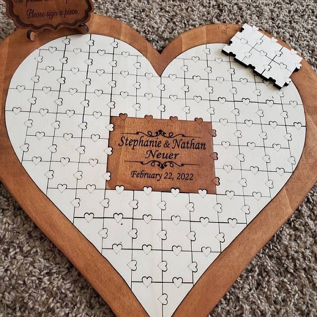 Puzzle Guestbook,Jigsaw Guestbook,Wooden Guest Book,Wedding Puzzle,Heart Guest Book,Guest Book Alternative,Puzzle Sign,Rustic Wedding Decor